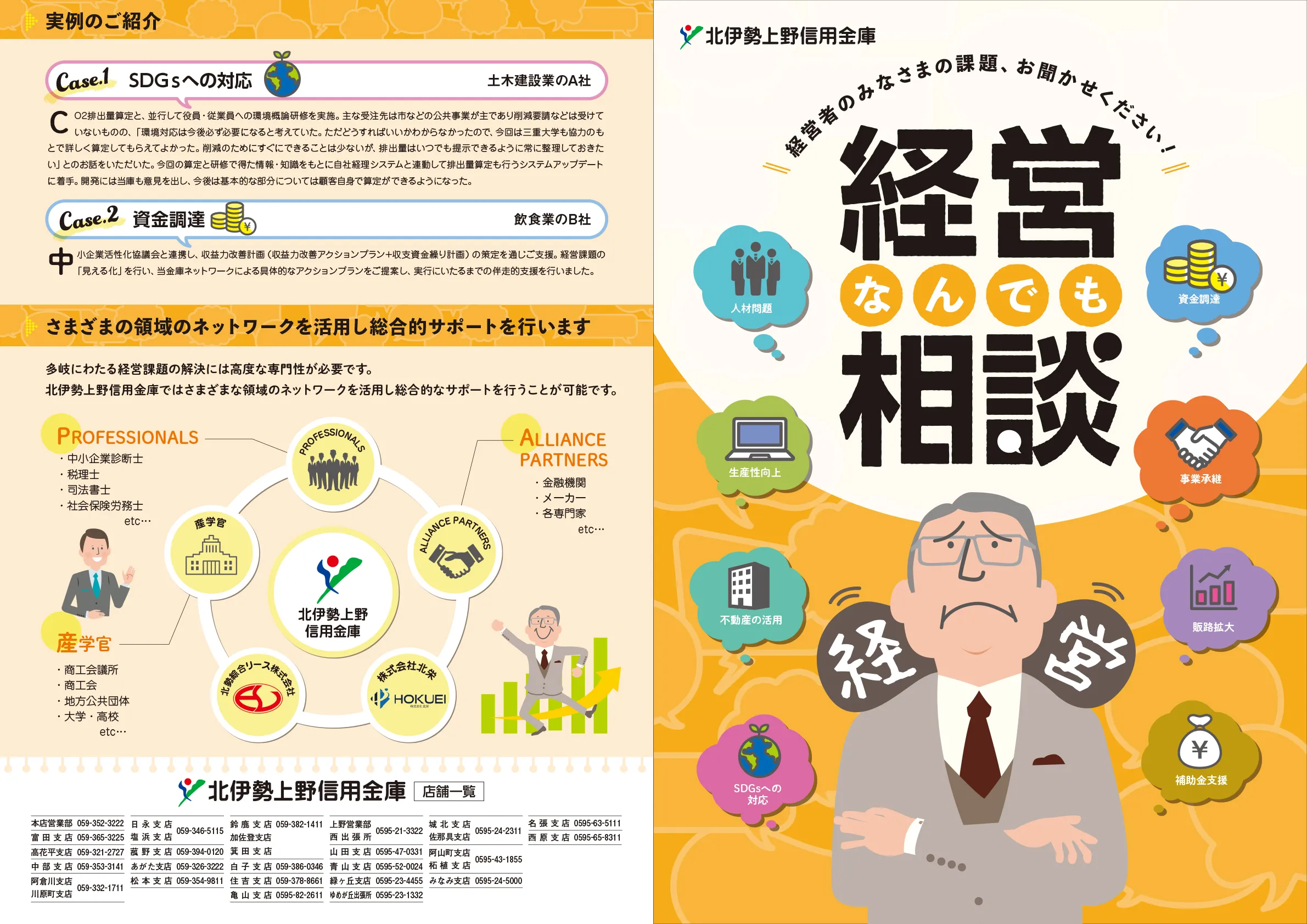 経営相談リーフレット　北伊勢上野信用金庫様