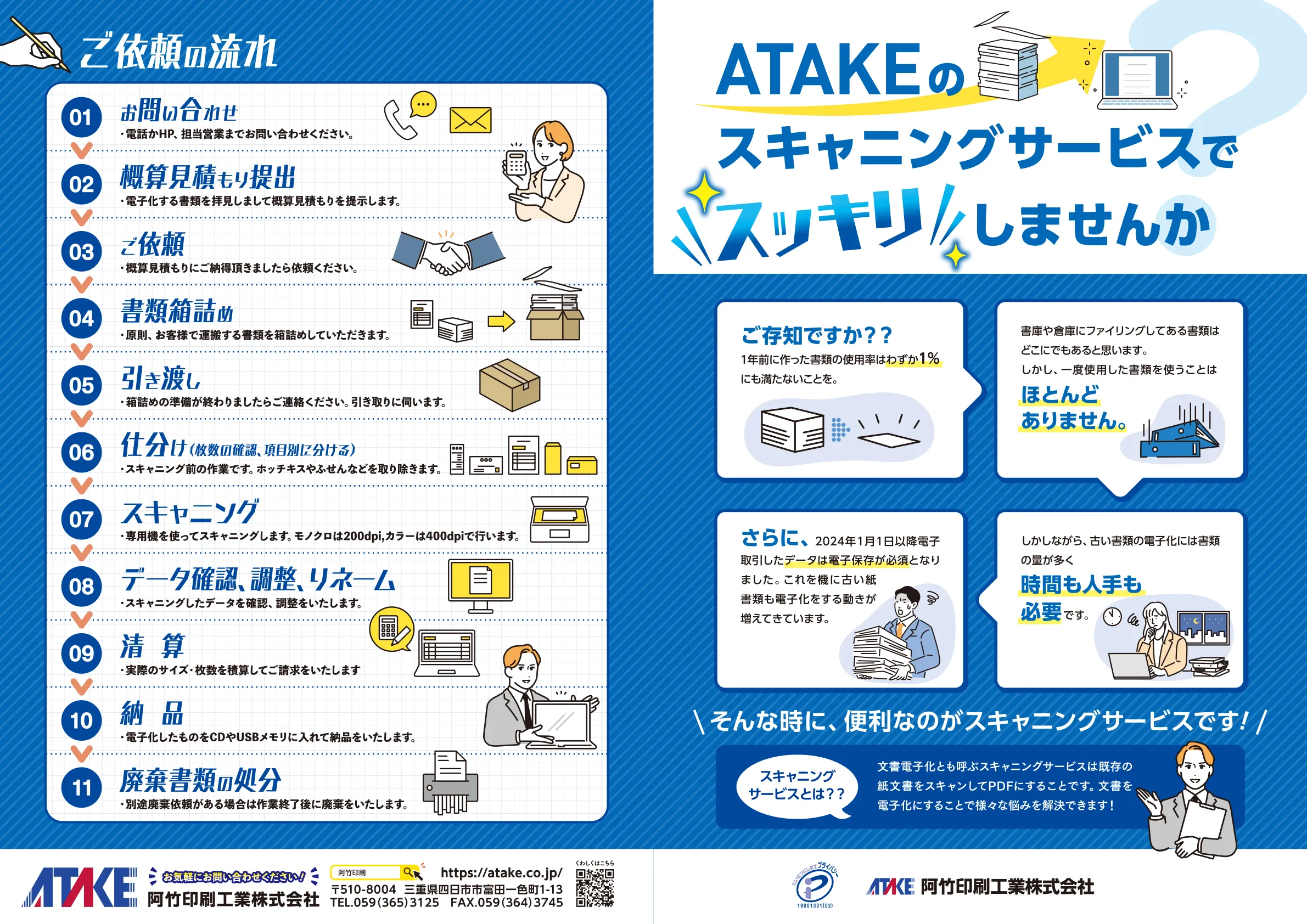 スキャニングサービスリーフレット　阿竹印刷